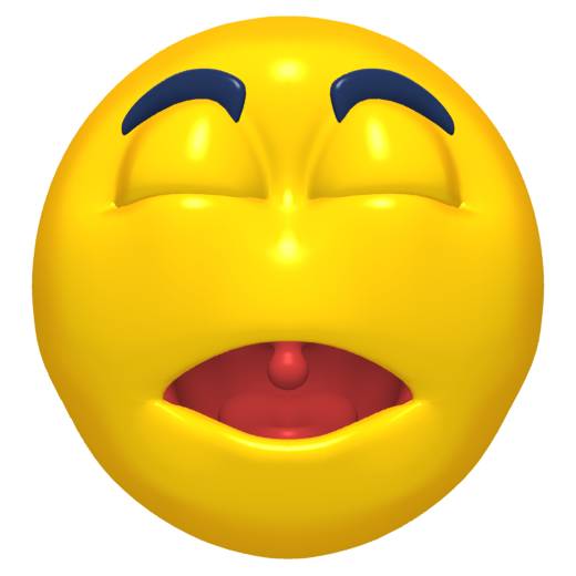 Snoring smiley face graphic